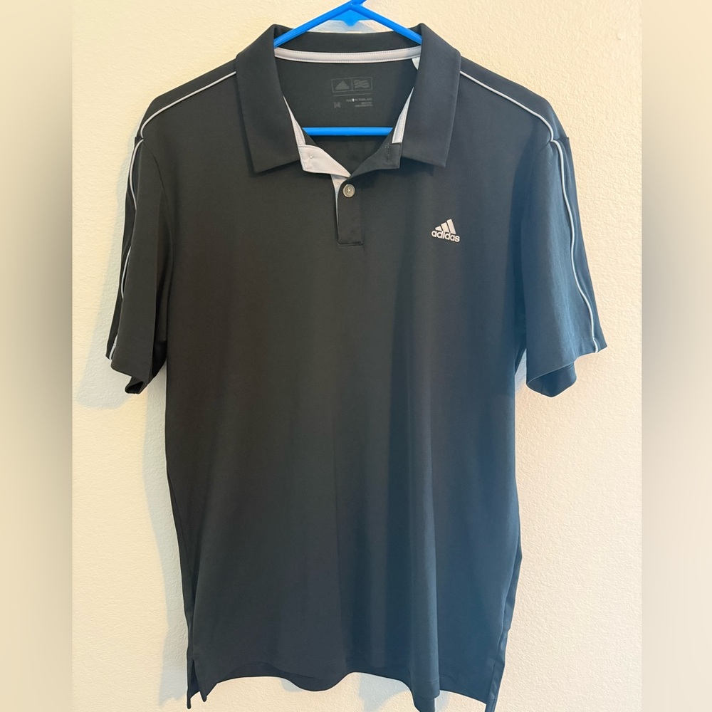 Adidas Men's Polo Shirt in Black and White golf shirt